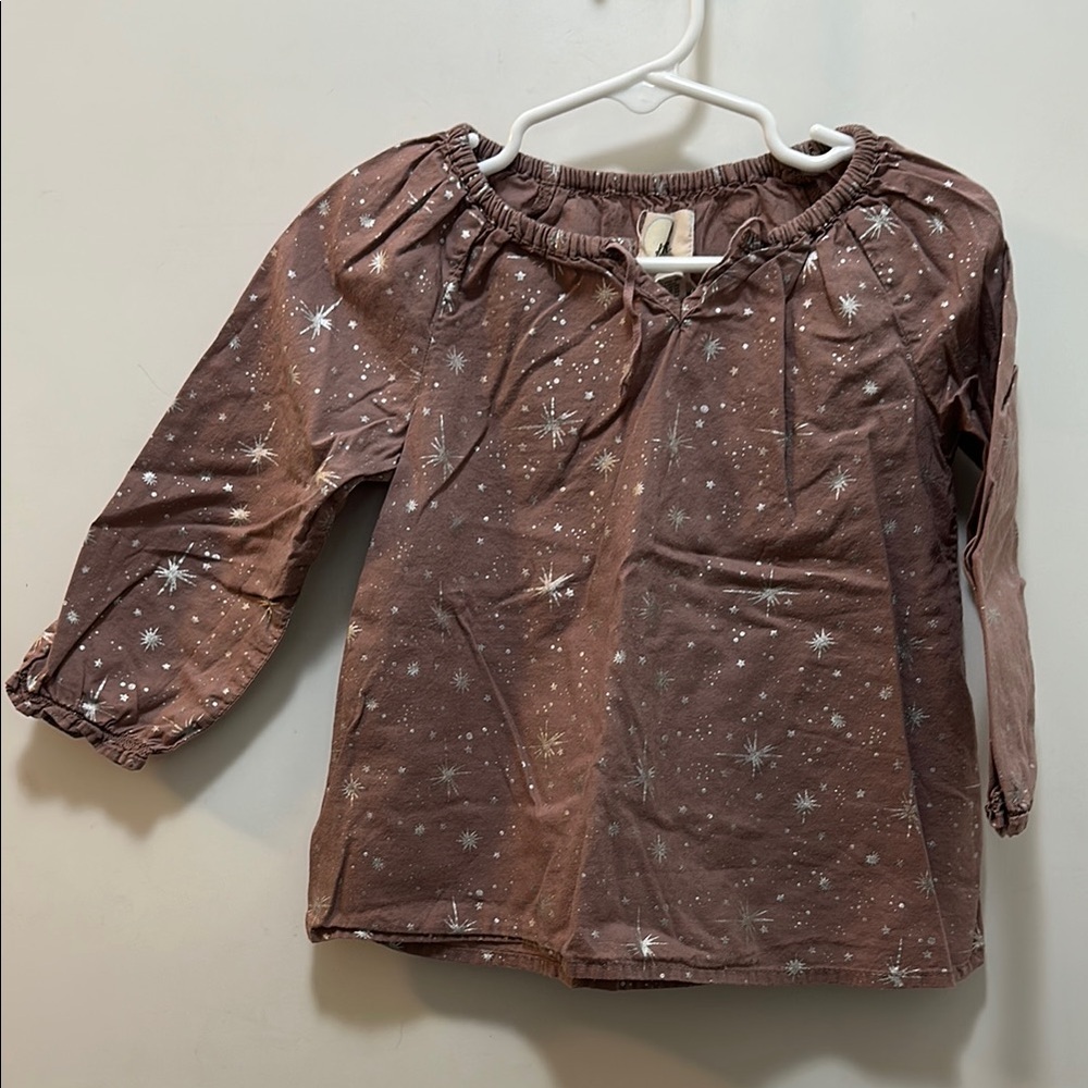 Peek Brand Mauve With Silver Stars ✨ Kids Top Size 18-24 Months